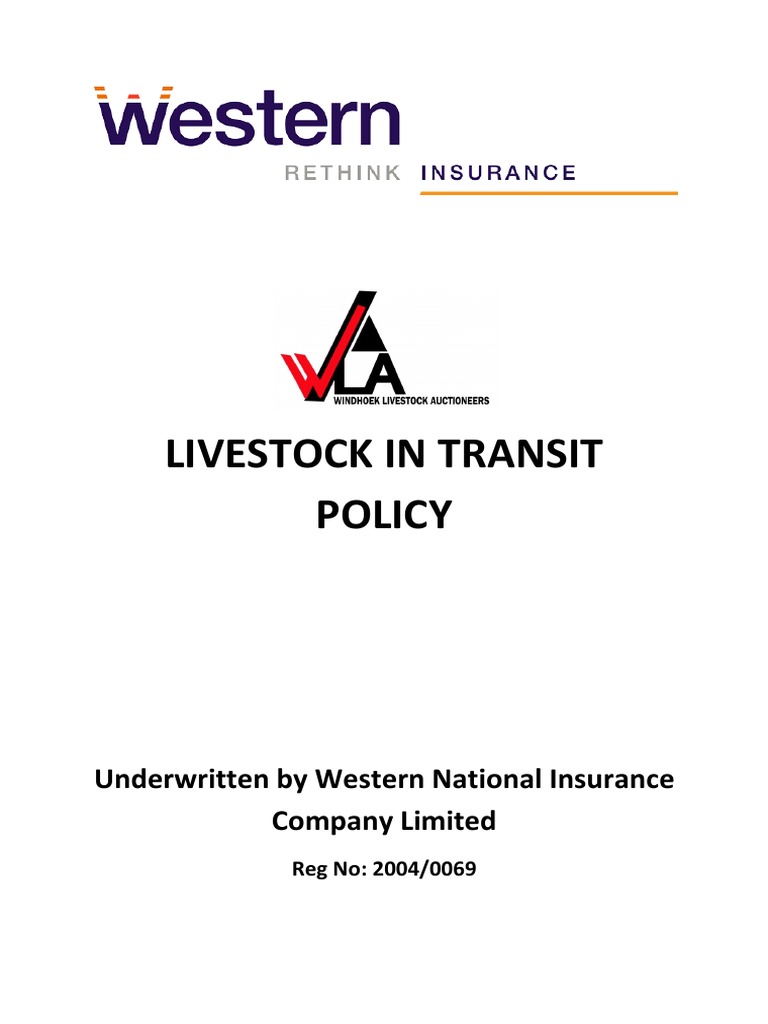 Livestock Transit Insurance Policy | PDF | Slaughterhouse | Insurance