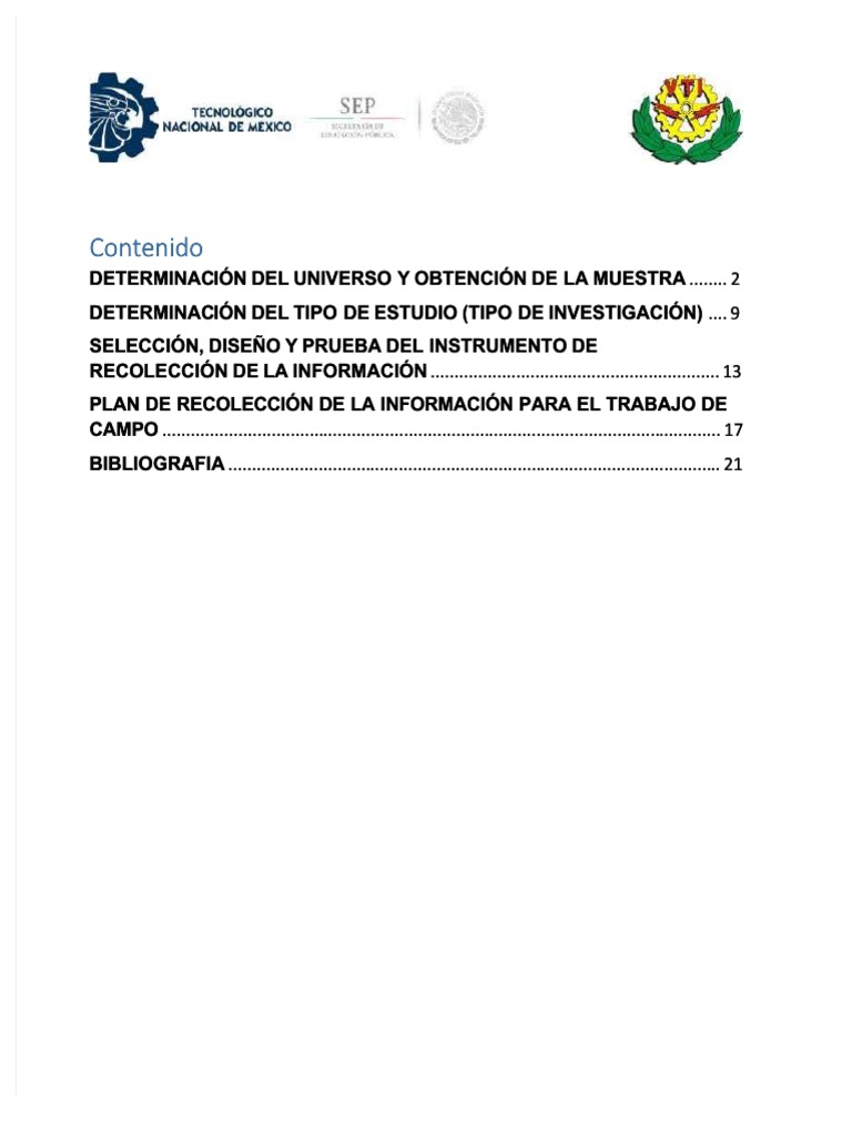 Determinacion Del Universo y Obtencion de