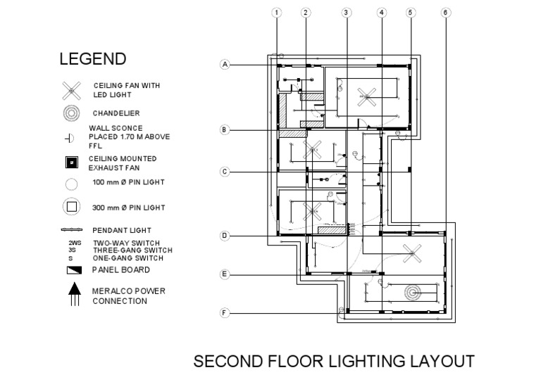 Second Floor Lighting Layout Plan | PDF | Components | Architectural ...