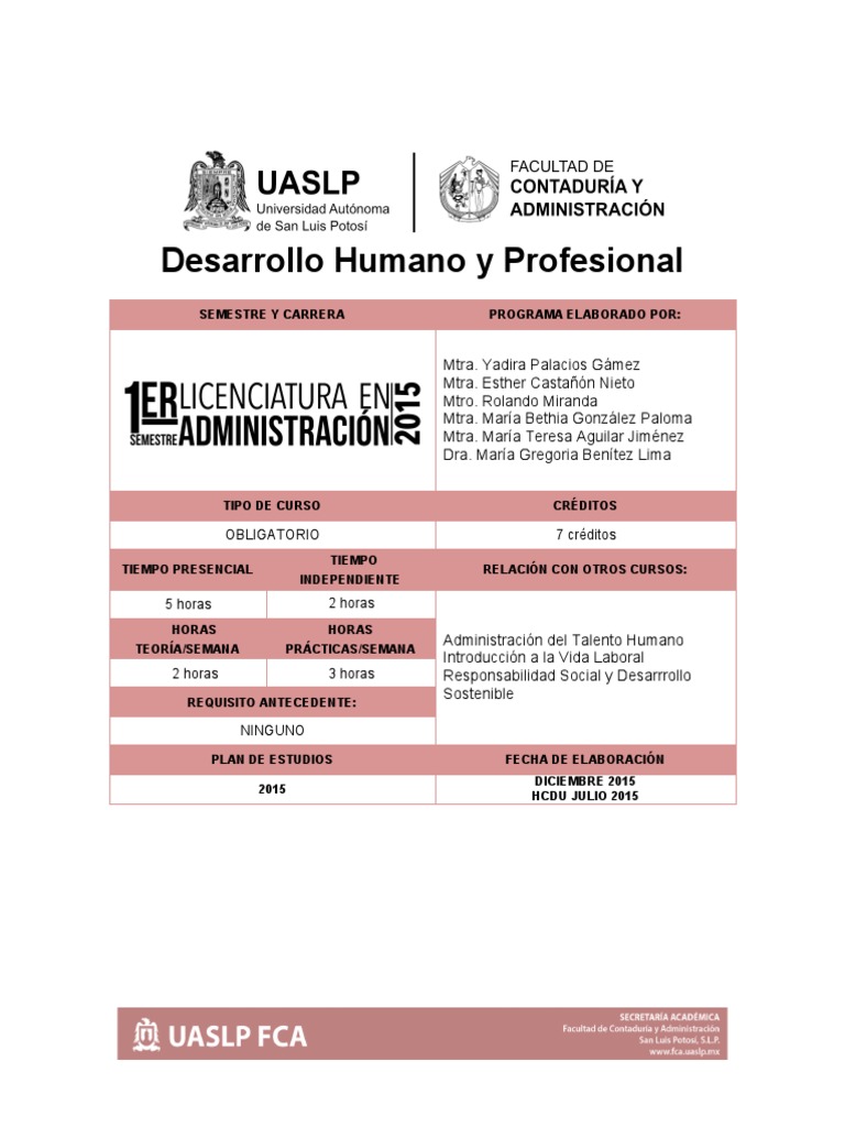 Desarrollo Humano y Profesional en Administración | PDF | Prueba ...