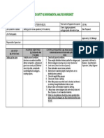 Job Safety & Environmental Analysis Worksheet: Job Step Hazards Identified Controls Required Action By/Record