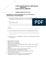 Cuestionario para Certificación de Competencias Laborales Asesor