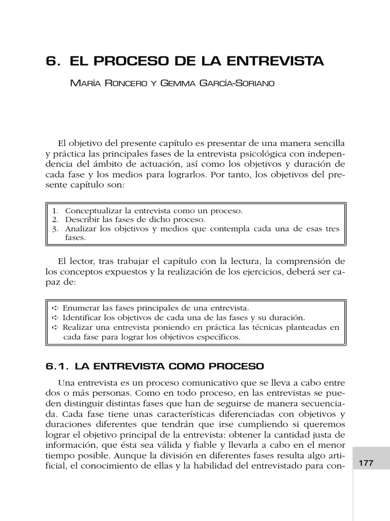Fases Clave de la Entrevista Psicológica | PDF | Información | Gestión ...