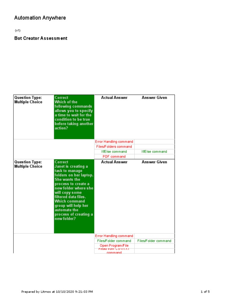 Bot Creator Assessment | PDF | Computer File | Multiple Choice