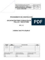 1 - Procedimiento de Trabajo 020 Rev 0 Excavación para Fundación de La Presa Pallca