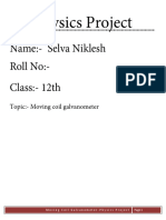 Physics Project: Name:-Selva Niklesh Roll No: - Class: - 12th