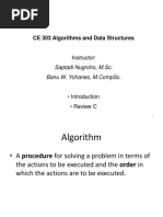 CE 303 Algorithms and Data Structures: Instructor: Saptadi Nugroho, M.SC