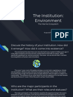 The Institution Environment - The Marine Ecosystem 1