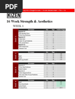 Kizen First 4 Weeks of 16 Week Strength & Aesthetics - Free Program