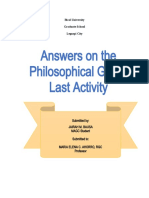 Answers on Philosophical Group Activities