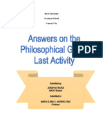Answers On Philosophical Group Activities