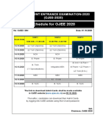 Schedule For OJEE 2020: Odisha Joint Entrance Examination-2020 (OJEE-2020)
