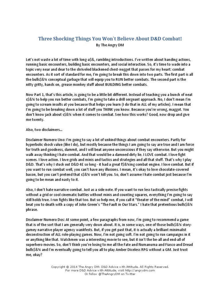 The Angry DM Three Shocking Things You Wont Believe About DND Combat