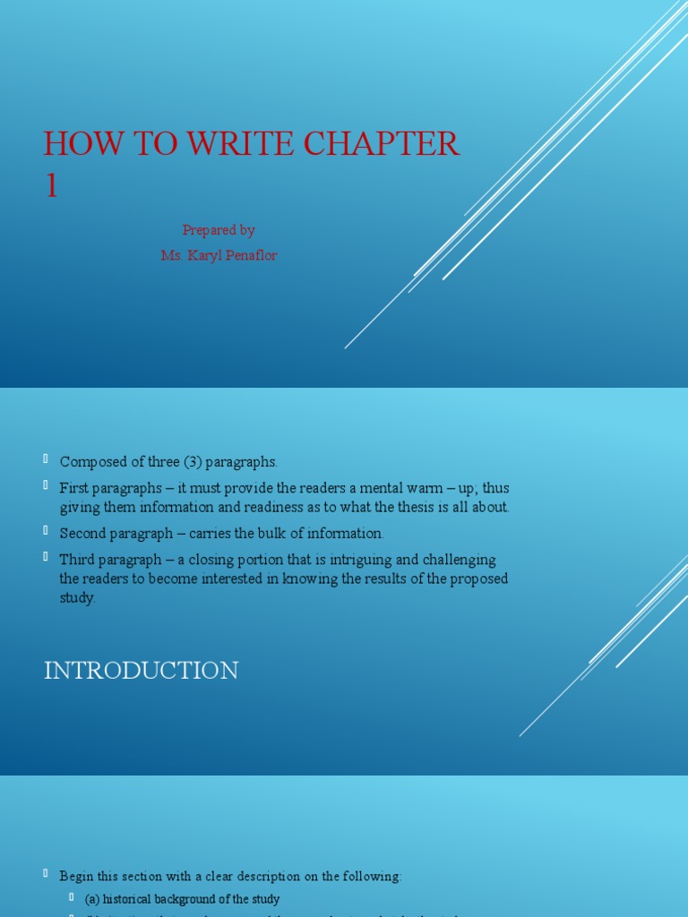 How To Write Chapter 1 | Download Free PDF | Null Hypothesis | Statistics