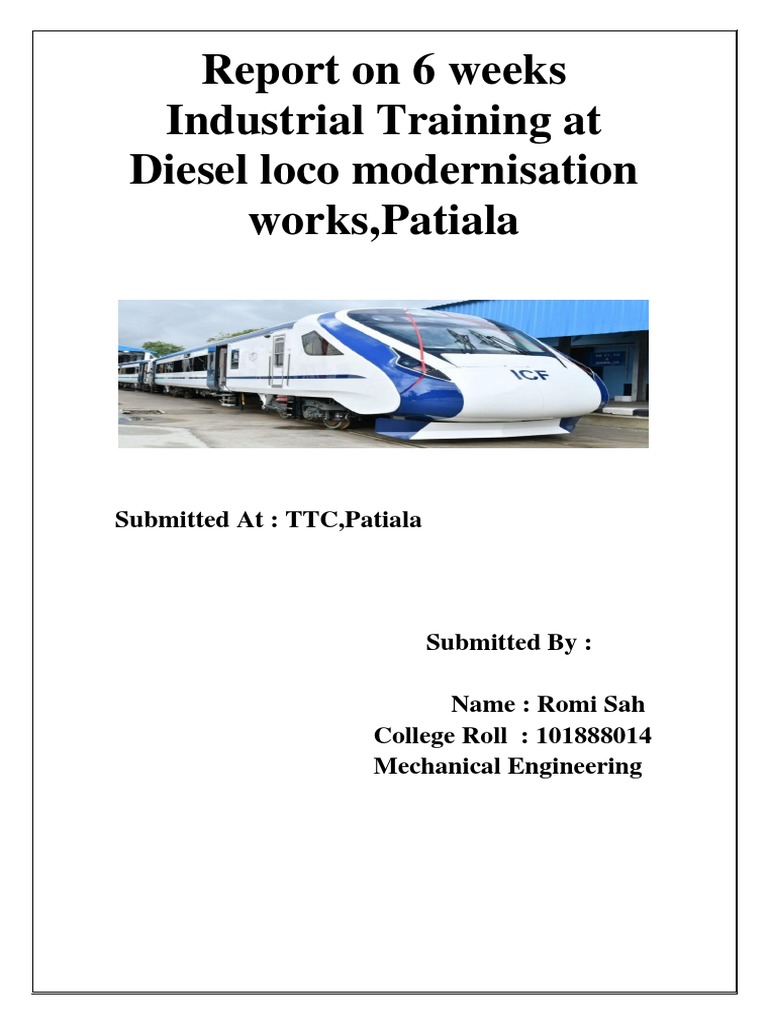 Report On 6 Weeks Industrial Training at Diesel Loco Modernisation ...