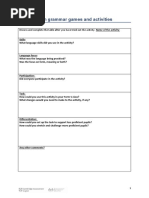 Reflection On Grammar Games and Activities: Secondary Form 5