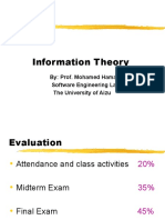 Information Theory: By: Prof. Mohamed Hamada Software Engineering Lab. The University of Aizu