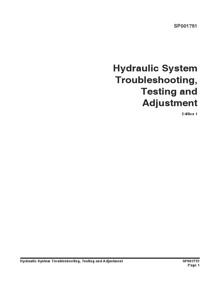 Hydraulic System Troubleshooting, Testing and Adjustment | PDF | Valve ...