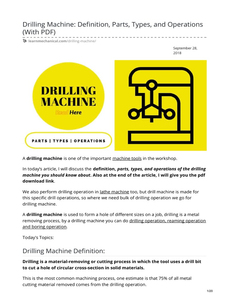1 To Class-Drilling Machine PDF | PDF