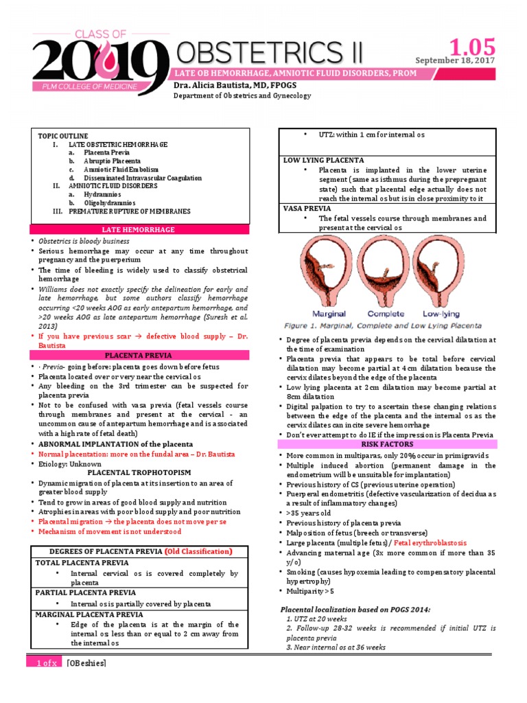 OB Hemorrhage & Fluid Disorders | PDF | Placenta | Coagulation
