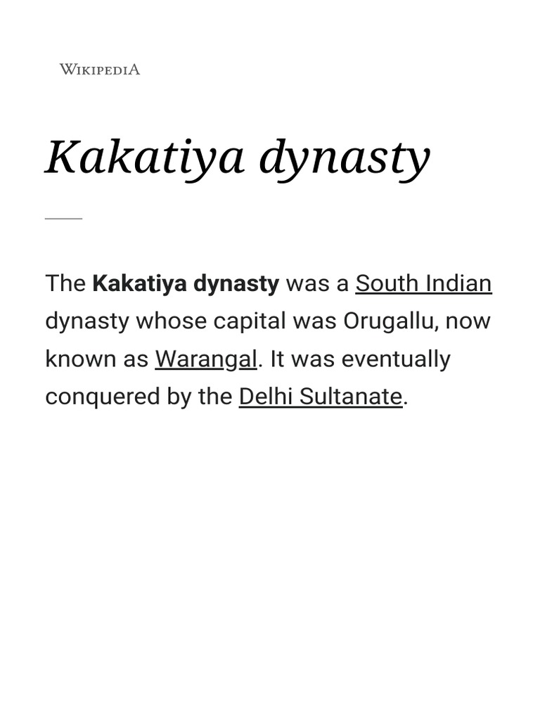 Kakatiya Dynasty: Origins and Rulers | PDF | Sikhism | Jainism
