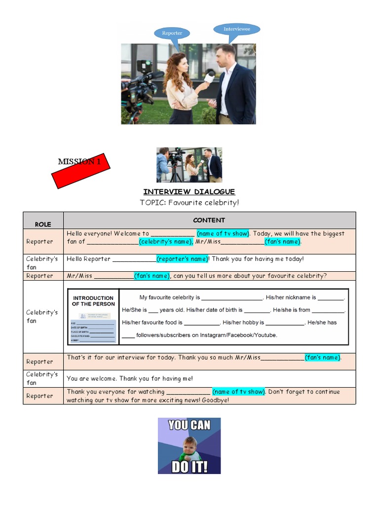 Mission 1: Interview Dialogue | PDF | Sports & Recreation | Social Science