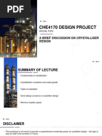 CHE4170 Special Topic A Brief Disucssion On Crystalliser Design