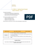 Cycle 3 Term 1 (2020-21) - Speaking Project Example Grade 12 General - Level 7