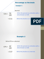 Writing Percentage As Decimals: Write 51% As A Decimal
