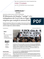 El Ministerio de Empleo “castiga” a los trabajadores de Coca-Cola - Sindical - Diario digital Nueva Tribuna