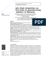 Supply Chain Integration: An Empirical Study On Manufacturing Industry in Malaysia