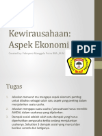 Tugas Kewirausahaan: Aspek Ekonomi: Created By: Febryano Manggala Putra BBA.,M.M