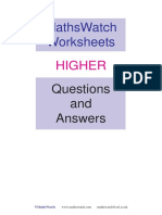 Mathswatch Higher Worksheets Aw PDF