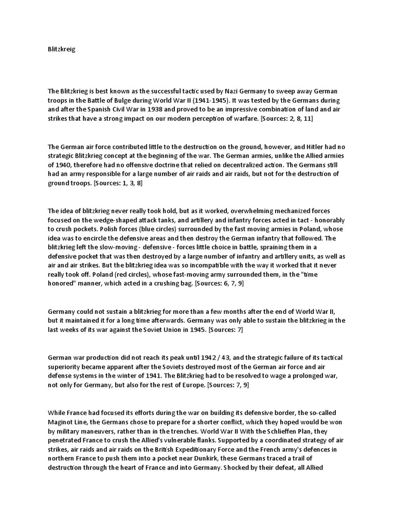 The Evolution and Impact of the Blitzkrieg Tactics Used by Germany in ...