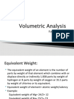 Volumetric Analysis Equivalent Weights and Concentrations