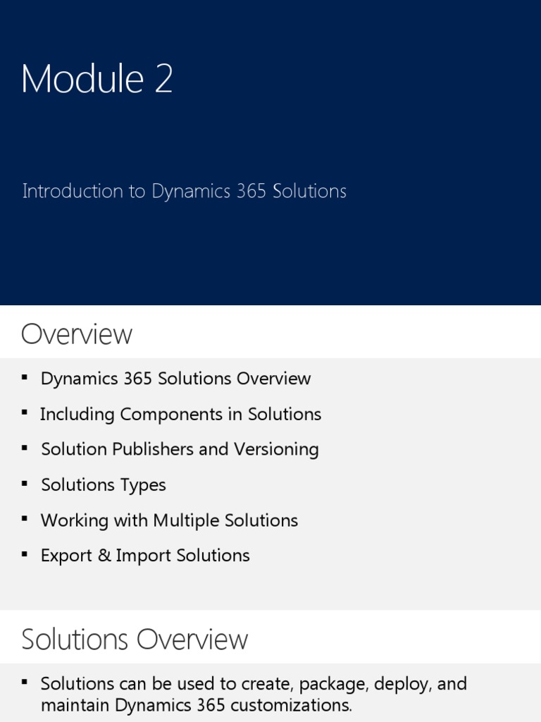 Dynamics 365 Solutions Guide | PDF | System | Version Control