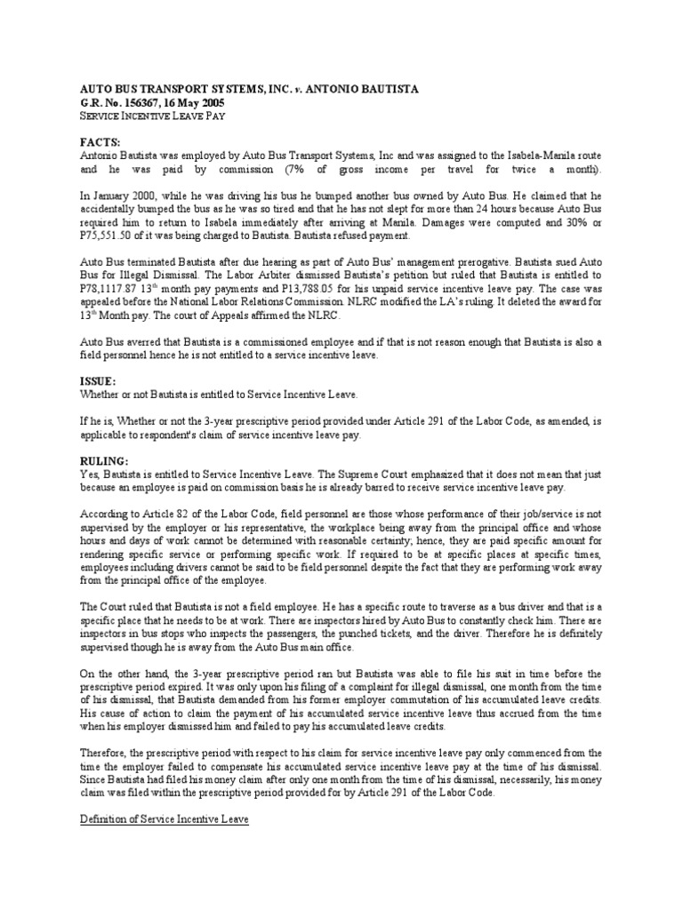 Auto Bus Transport Systems, Inc. V. Antonio Bautista G.R. No. 156367