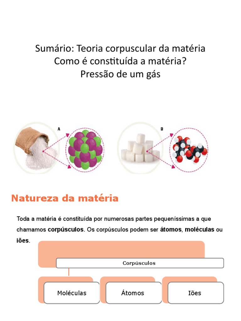 Natureza Corpuscular Da Matéria | PDF | Gases | Pressão