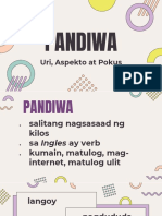 Pandiwa (Uri, Aspekto, Pokus)