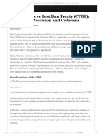 Comprehensive Test Ban Treaty (CTBT) - Definition, Provision and Criticism
