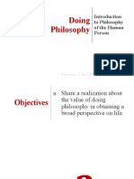 Doing Philosophy: To Philosophy of The Human Person