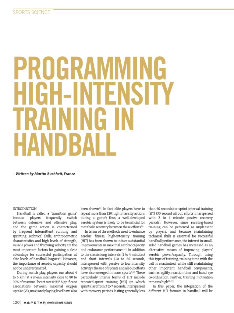 High-Intensity Training in Handball | PDF | High Intensity Interval ...