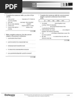 B1 UNIT 1 Test Standard