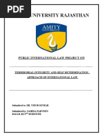 Amity University Rajasthan: Public International Law Project On