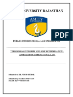 Amity University Rajasthan: Public International Law Project On