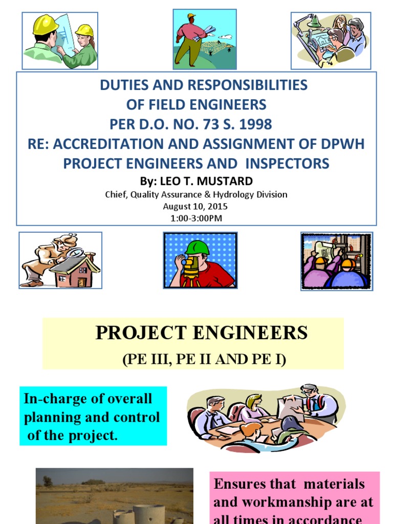 Duties and Responsibilities Field Engineers | PDF | Specification ...