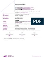 "Meta-Analysis of Corporate Governance in Asia": Authors