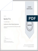 Sachin V A: Course Certificate