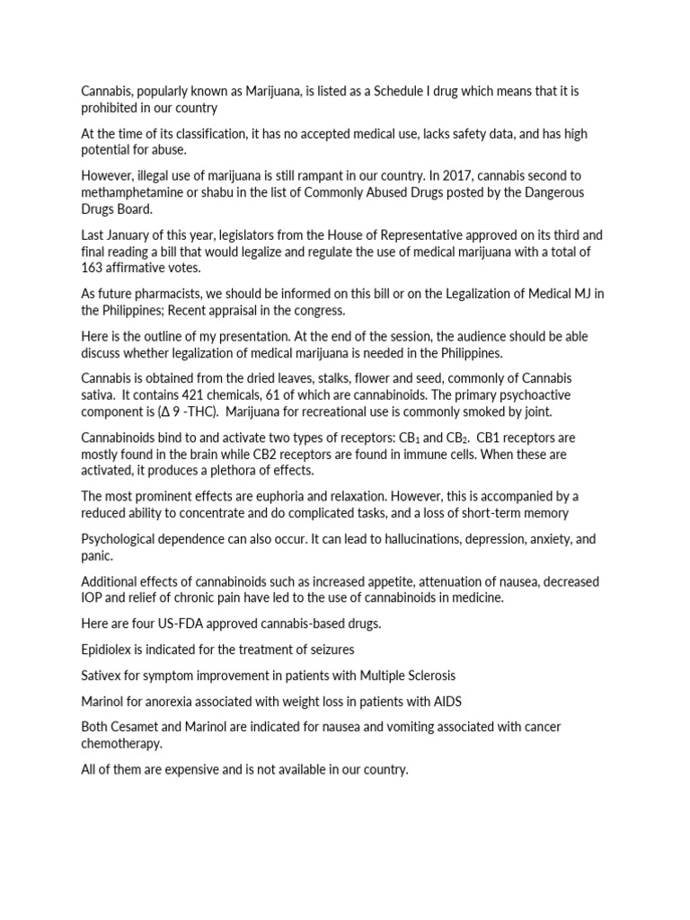 Script For Cannabis Report | PDF | Medical Cannabis | Cannabis (Drug)