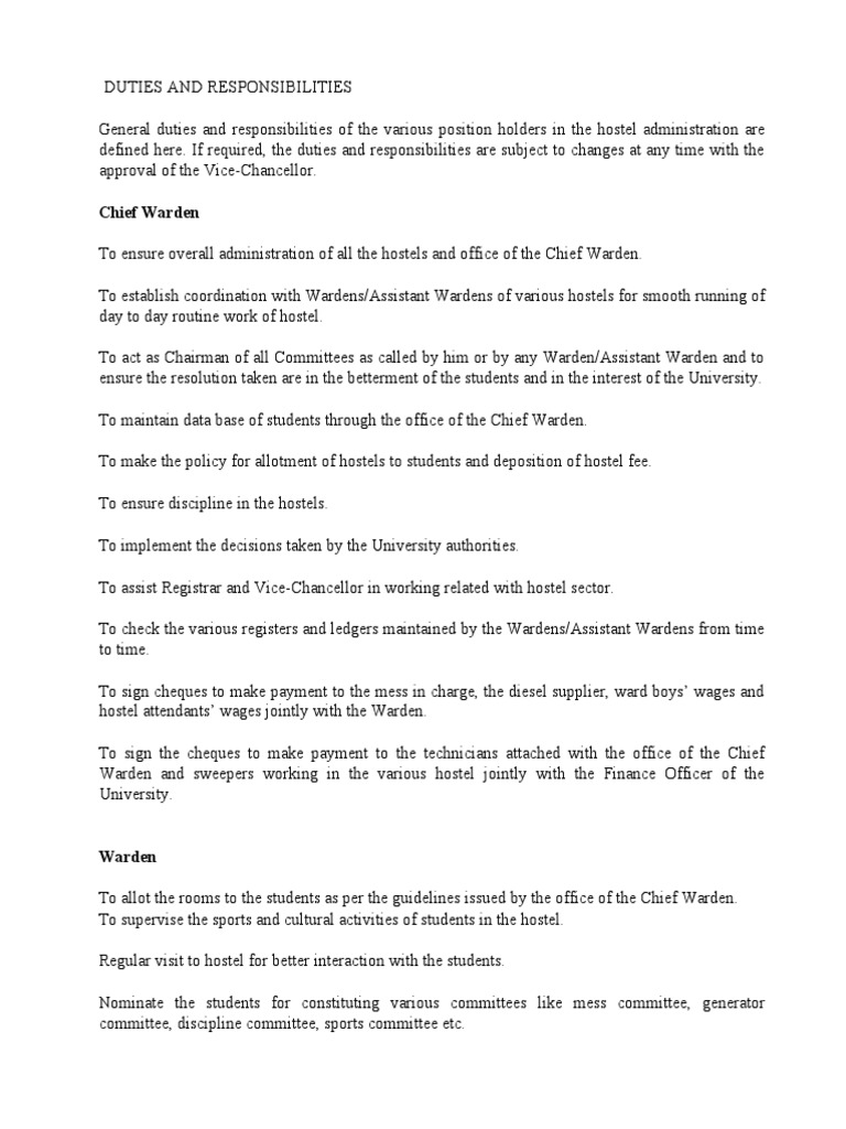Rules And Regulations Governing Hostel Administration Pdf Punishments